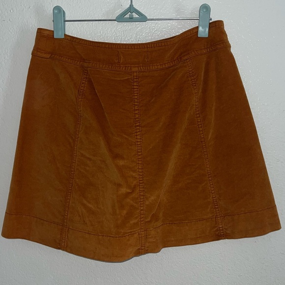 Madewell 🧡🍊 Orange Velveteen Button Front Skirt - Picture 3 of 13